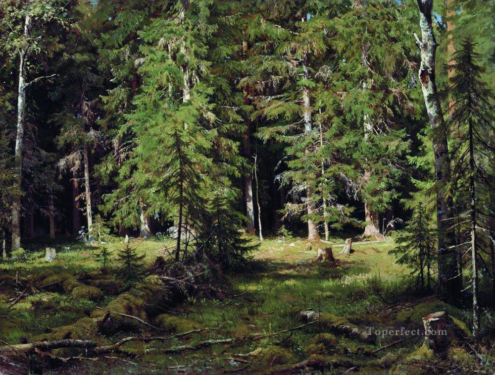 森 3 古典的な風景 Ivan Ivanovich油絵